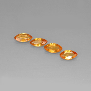 天然橙色蓝宝石，马眼形，6.1×3.2毫米，VVS-VS