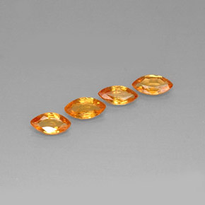 天然橙色蓝宝石，马眼形，6.1×3.2毫米，VVS-VS