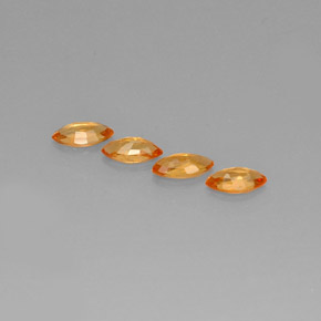天然橙色蓝宝石，马眼形，6.1×3.2毫米，VVS-VS