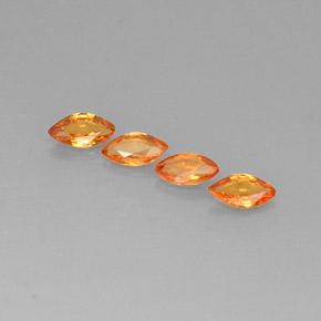 1.45天然橙色蓝宝石，马眼形，6.3×3.2毫米，VVS-VS