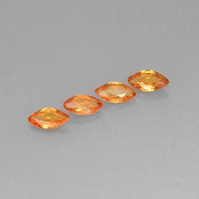 1.45天然橙色蓝宝石，马眼形，6.3×3.2毫米，VVS-VS