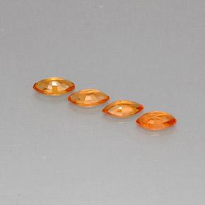 1.45天然橙色蓝宝石，马眼形，6.3×3.2毫米，VVS-VS