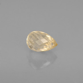 0.85克拉天然黄色蓝宝石，水滴珠形切工，5.7×4.1毫米，VS
