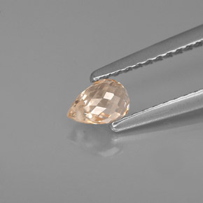 0.57克拉天然橙色蓝宝石，水滴珠形切工，5×3.7毫米，VVS-VS