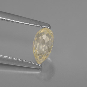 0.79克拉天然黄金色蓝宝石，水滴珠形切工，6.3×3.9毫米，VVS-VS