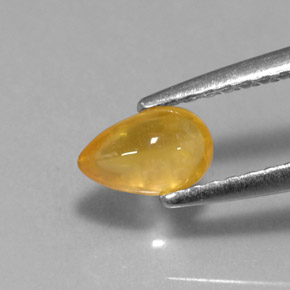 0.59克拉天然黄色蓝宝石，透明，6.1×3.9毫米，透明/半透明