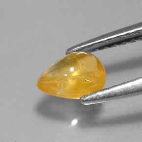 0.79克拉天然黄色蓝宝石，透明，6.3×5毫米，透明/半透明