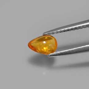 0.74克拉天然橙色蓝宝石，透明，6.5×4.6毫米，透明/半透明