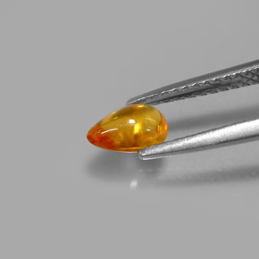 0.74克拉天然橙色蓝宝石，透明，6.5×4.6毫米，透明/半透明