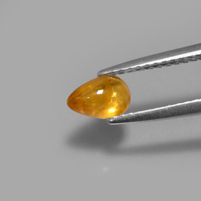 0.81克拉天然黄色蓝宝石，透明，6.5×4.3毫米，透明/半透明