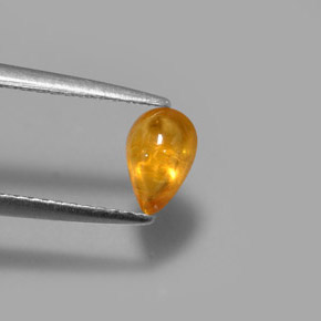 0.81克拉天然黄色蓝宝石，透明，6.5×4.3毫米，透明/半透明