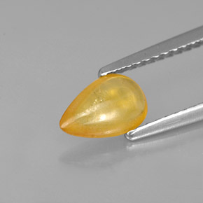 0.92克拉天然黄金色蓝宝石，透明，8.1×5.2毫米，透明/半透明