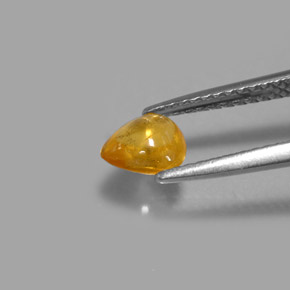 0.80克拉天然黄色蓝宝石，透明，6×5.4毫米，透明/半透明