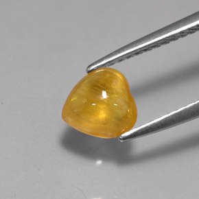1.41克拉天然黄色蓝宝石，透明，6.5×6.4毫米，透明/半透明