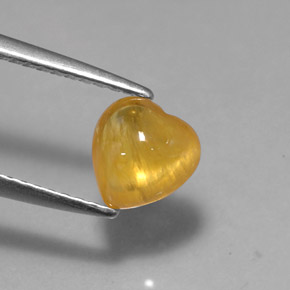 1.41克拉天然黄色蓝宝石，透明，6.5×6.4毫米，透明/半透明