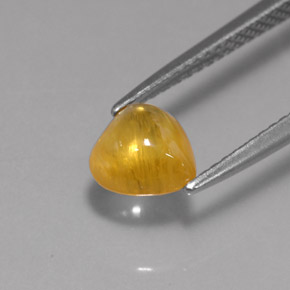 1.41克拉天然黄色蓝宝石，透明，6.5×6.4毫米，透明/半透明