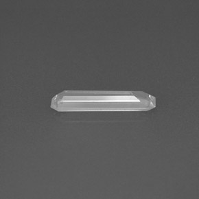 0.56克拉天然白色蓝宝石，祖母绿式切割，10×2.6毫米，VVS-VS