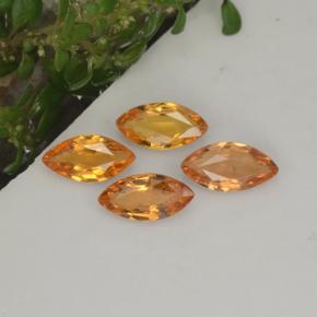 1.25天然橙色蓝宝石，马眼形，6×3.1毫米，VVS-VS