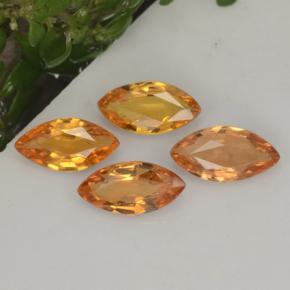 1.25天然橙色蓝宝石，马眼形，6×3.1毫米，VVS-VS