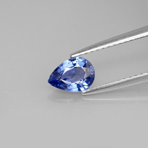 0.81克拉天然蓝宝石，梨形，7.1×5.1毫米，VVS