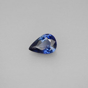 0.74克拉天然蓝宝石，梨形，7.1×5毫米，VVS