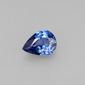0.75克拉天然蓝宝石，梨形，6.9×5.1毫米，VVS