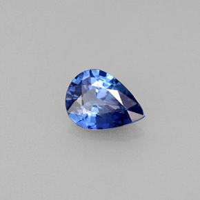 0.75克拉天然蓝宝石，梨形，6.9×5.1毫米，VVS