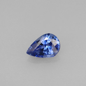 0.72克拉天然蓝宝石，梨形，6.8×4.7毫米，VVS-VS