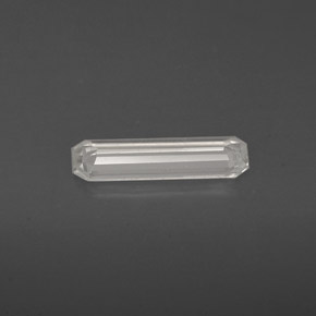 0.61克拉天然白色蓝宝石，祖母绿式切割，9.9×3毫米，VS