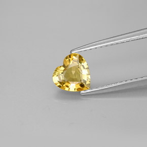0.79克拉天然黄色蓝宝石，心形，6.1×5.9毫米，VVS-VS