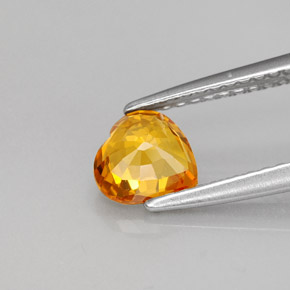 0.95克拉天然橙色蓝宝石，心形，6×5.8毫米，VVS