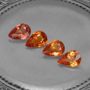 2.99天然橙色蓝宝石，梨形，7×4.9毫米，VVS-VS