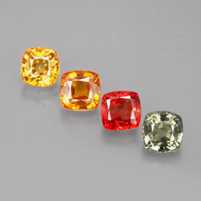 2.79天然多色蓝宝石，垫形剪裁，4.5×4.5毫米，VVS-VS