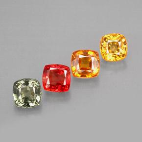 2.79天然多色蓝宝石，垫形剪裁，4.5×4.5毫米，VVS-VS