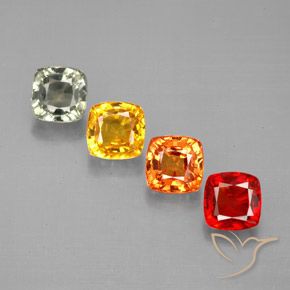 2.87天然多色蓝宝石，垫形剪裁，4.6×4.5毫米，VVS-VS