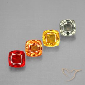 2.87天然多色蓝宝石，垫形剪裁，4.6×4.5毫米，VVS-VS