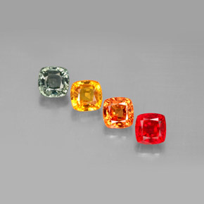 2.70天然多色蓝宝石，垫形剪裁，4.5×4.5毫米，VVS-VS
