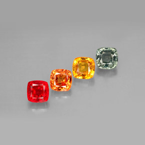 2.70天然多色蓝宝石，垫形剪裁，4.5×4.5毫米，VVS-VS