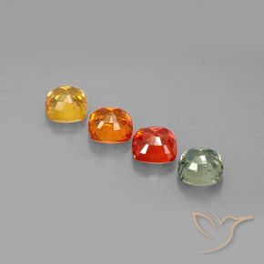 2.54天然多色蓝宝石，垫形剪裁，4.6×4.5毫米，VVS-VS