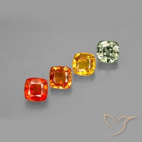 2.64天然多色蓝宝石，垫形剪裁，4.5×4.5毫米，VVS-VS