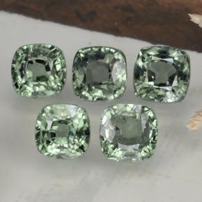 3.66天然绿色蓝宝石，垫形剪裁，4.5×4.4毫米，VVS-VS