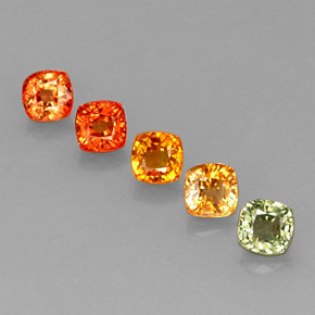 3.59天然多色蓝宝石，垫形剪裁，4.6×4.5毫米，VVS-VS