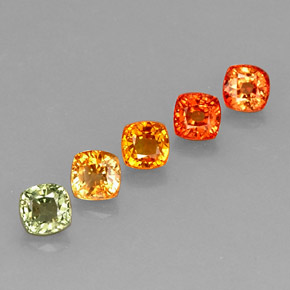 3.59天然多色蓝宝石，垫形剪裁，4.6×4.5毫米，VVS-VS