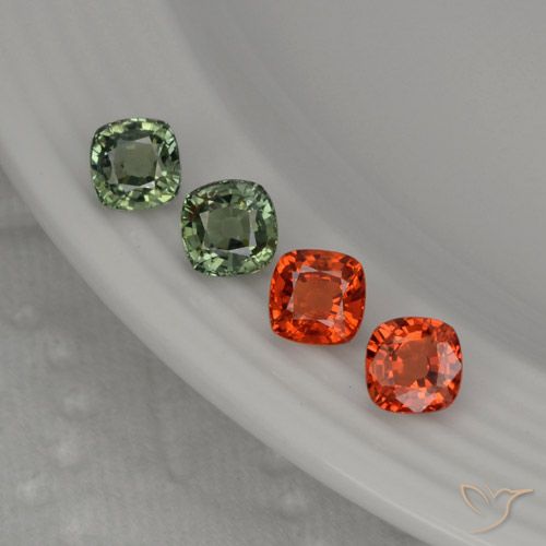 2.63天然多色蓝宝石，垫形剪裁，4.6×4.6毫米，VS