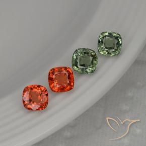 2.63天然多色蓝宝石，垫形剪裁，4.6×4.6毫米，VS