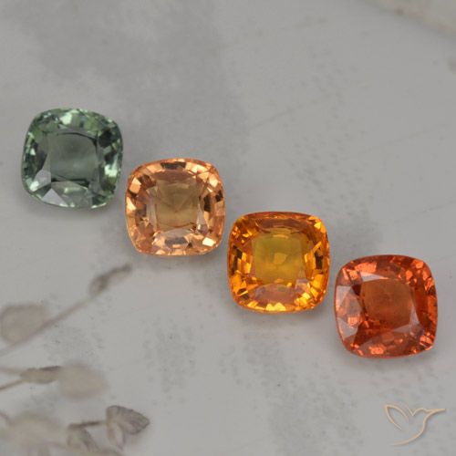 2.84天然多色蓝宝石，垫形剪裁，4.8×4.7毫米，VVS-VS