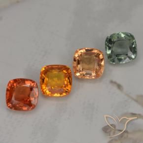 2.84天然多色蓝宝石，垫形剪裁，4.8×4.7毫米，VVS-VS