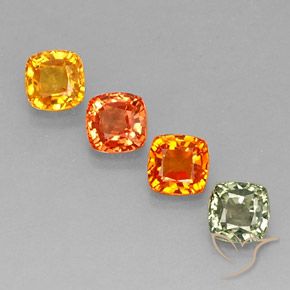 2.97天然多色蓝宝石，垫形剪裁，4.7×4.6毫米，VS