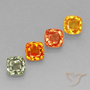 2.97天然多色蓝宝石，垫形剪裁，4.7×4.6毫米，VS