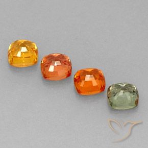 2.97天然多色蓝宝石，垫形剪裁，4.7×4.6毫米，VS